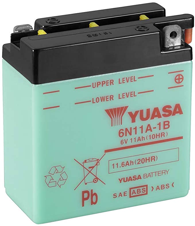 Batteria auto YUASA Moto 6N11A 1B /10HR PIOMBO 6V 11Ah